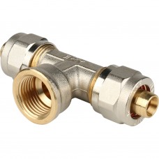 Обжимной фитинг тройник с переходом на ВР 16х1/2 Обжимной фитинг тройник с переходом на ВР 16х1/2