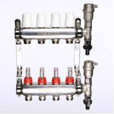 Коллектор из нержавеющий стали с расходомерами на 4 вых. VTc.589.EMNX.0604 VALTEC