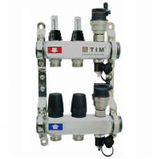 Коллектор из нержавеющей стали с расходомерами, с воздухоотводчиками на 2 вых. KCS5002 TIM