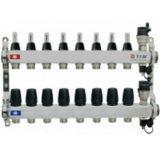 Коллектор из нержавеющей стали с расходомерами, с воздухоотводчиками на 8 вых. KCS5008 TIM