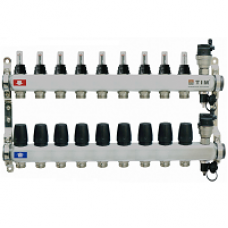 Коллектор из нержавеющей стали с расходомерами, с воздухоотводчиками на 9 вых. KCS5009 TIM
