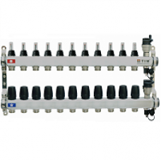 Коллектор из нержавеющей стали с расходомерами, с воздухоотводчиками на 11 вых. KCS5011 TIM