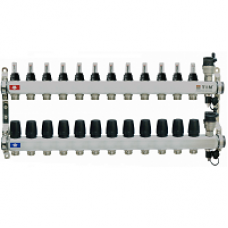 Коллектор из нержавеющей стали с расходомерами, с воздухоотводчиками на 12 вых. KCS5012 TIM